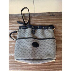 Gucci Vintage GG Supreme Drawstring Bucket Crossbody  Shoulder Bag